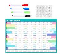 Calendario a parete Cancella secca - Calendario a secco per parete | Calendarr Planner Monthly | Pianificatore di calendari di pareti cancellabili in inglese | Carta spessa dicarta inglesi Calendari