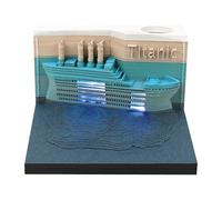 Calendario a strappo con luce a LED Calendario a tempo 2026 Calendario da scrivania 3D Calendario a strappo Carta Carving Art Memo Pad Blocco note Regalo per la decorazione del desktop di Natale