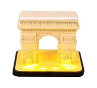 Calendario a strappo in 3D Calendario in stile Time Piece 2026 Calendario da scrivania con luce LED Calendario a strappo Arco di Trionfo Carta Carving Art Memo Pad per blocco note per la decorazione