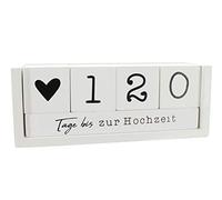 Calendario annuale con conto alla rovescia in legno con barra tematica - calendario da tavolo per anni - conteggio completo fino a 432 giorni per matrimoni, compleanni, esami e altro ancora (bianco)