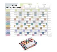 Calendario annuale da parete, 12 , spessa su entrambi i lati | Calendario annuale 2027 per viaggi a lunga distanza Piani semestrali Attività di marketing Appartamento Camera da letto