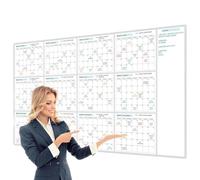 Calendario annuale da parete aggiornato, cancellabile a secco e a umido, riutilizzabile, lavagna bianca bianca calendario annuale per casa, aula, appartamento, scuola