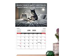 Calendario annuale dei gatti 2026 mesi con disegni di gatti dolci | Planner familiare per ufficio, frigorifero, soggiorno e cucina | Panoramica pratica per ogni mese