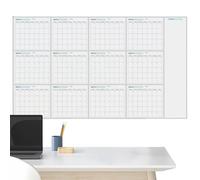 Calendario annuale in lavagna bianca cancellabile, planner da parete, 150 x 85 cm, programmatore illimitato con area per appunti e lista delle cose da in sospeso