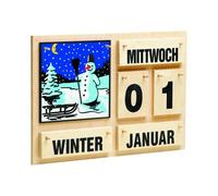 Calendario Annuale - Scrittura Nera - Legno - 35 x 50 cm