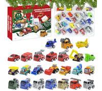 Calendario 'Avvento 2023 per Bambini,24 Pezzi Camion Auto Ingegneria Veicolo Macchinine per Conto alla Rovescia di Natale, Macchinine Giocattolo 2-8 Anni Ragazzo Ragazza Regali per Bambini