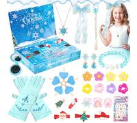 Calendario Avvento 2024 Bambina, Calendario del Conto Alla Rovescia di Natale Bambina, 24 Giorni Congelato Calendario dell'Avvento con Capelli Accessori, Regalo di Natale a Sorpresa per Bambina