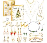 Calendario Avvento 2024, Calendario Avvento 2024 Donna con 24 Sorprese, Moda Bracciali Collane Anelli Orecchini, Calendario Avvento Gioielli Regali di Natale a Sorpresa per Ragazze Donne