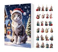 Calendario 'Avvento 2024, calendario 'Avvento per le vacanze di Natale, ciondolo per albero di Natale, 2D in acrilico, conto alla rovescia di Natale, ornamenti