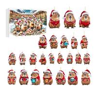 Calendario 'Avvento 2024 Di Natale Capybara Calendario Del Conto Alla Rovescia Di Natale 24 Giorni Figura Memorie Capybara Ciondoli Capybara Acrilico 2D Regalo Natale Bambino