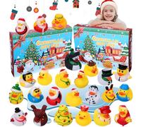 Calendario Avvento 2024 Paperella di Gomma Bambini Paperelle Piccola Anatra Gialla Rosa Regali di Natale Creativi per Ragazzi e Ragazze Giocattoli Da Bagno