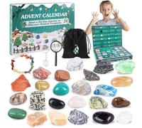 Calendario Avvento 2024 per Bambini Pietre Cristalli Calendario Avvento Regalo di Natale, 24 Giorni di Regali del Calendario di Natale con Conto alla Rovescia Regali di Regalo per Ragazze e Ragazzi