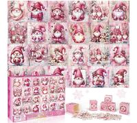 Calendario Avvento 2024 - Puzzle 1000 Pezzi, Calendario dell'avvento gnomi rosa, Per migliorare le capacità di osservazione e aumentare il QI, Conto alla rovescia di puzzle natalizi di 24 giorni per