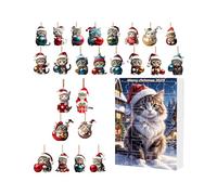 Calendario 'Avvento 2025-24 Giorni Gatto Pendente Acrilico Calendario Conto Alla Rovescia per Bambini | Regalo Festivo Adorabile Per Tutta La Famiglia E Amici