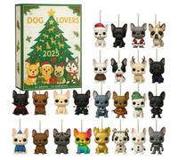 Calendario 'Avvento 2025 | 24 razze festive di cani 2D - Origination Countdown - Calendario 'Avvento 2025 - Decorazione per le vacanze di rimorchio per cani, amanti dei bambini, porta