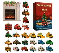 Calendario 'Avvento 2025-2D In Acrilico Regalino Per Feste Ornamento Appendibile,Calendario Avvento Con Tema Veicoli | Per Bambini Ragazzi Ragazze Famiglia Attività Divertente Apprendimento