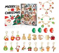 Calendario Avvento 2025 Bambina, Calendario Avvento Gioielli Bracciale Fai da Te, kit per la Creazione di Gioielli, con 2 Catene 22 Charms, 4-12 Anni kinder di Regalini Natale Ragazze Braccialetti