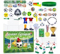 Calendario Avvento 2025 Bambini, Conto Alla Rovescia di 24 Giorni per Calendario Avvento Calcio con Medaglia Handslap per Appassionati di Calcio