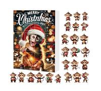 Calendario 'Avvento 2025 Con Pendente Scimmia Per Albero Di Natale - 24 Pezzi Pendente Scimmia Natalizio Acrilico 2D,Decorazione Per Casa Ufficio Festa Scuola