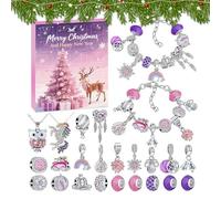 Calendario 'Avvento 2025 - Conto alla rovescia di Natale 24 giorni | Set regalo con orecchini, braccialetto e collana per ragazze, adolescenti, adulti, famiglia, fidanzata, compleanno, San