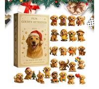 Calendario 'Avvento 2025 Golden Retriever Divertente - Conto Alla Rovescia Canino Unico Con 24 Decorazioni Festive 2D | Decorazioni In Acrilico Per Amanti Dei Cani, Genitori E Famiglie | Per Natal