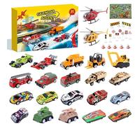 Calendario Avvento 2025 Kinder, Calendario Avvento Macchinine Con Auto Diecast Veicoli Cantieri Camion Giocattoli In Lega, 24 Giorni Di Calendarios Avventos Cars per Ragazzi Regali Di Partito