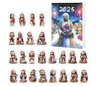 Calendario 'Avvento - 2025 Natale Decorazione Gesù Bidimensionale Avvento 24 Giorni - Decorazioni Festive Per La Casa Per Feste Rami Porta Finestra Auto Ingresso Parete Compleanno