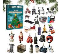 Calendario 'Avvento 2025 Ornamenti Per Attrezzature Fitness | Decorazioni Sportive Halloween Natale Acrilico 2D Pendente Sportivo Calendario 24 Giorni | per Compleanno Festa Regali Borse