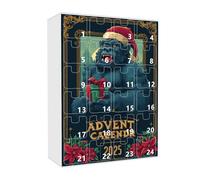 Calendario Avvento 2025 Ornamento da appendere in acrilico a sorpresa a tema ominide per il conto alla rovescia per la festa