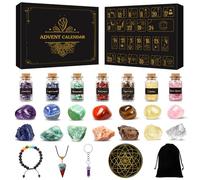 Calendario Avvento 2025 Pietre e Minerali, Calendario Dell'avvento con Cristalli Gemme, Calendario di Natale Cristallo Curativi, Set di Pietre Chakra Naturali per Adulti Donna