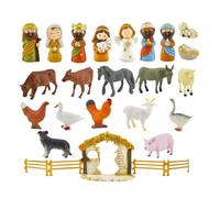 Calendario 'Avvento 2025, presepe religioso | Piccole statuette per presepe, calendario natalizio per decorazione della casa, camera da letto, soggiorno, aula, ufficio