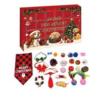 Calendario 'Avvento 2026 con cane natalizio, 24 pezzi | Set di palline di peluche interattive, regalo per dentizione, regalo e conto alla rovescia per animali domestici