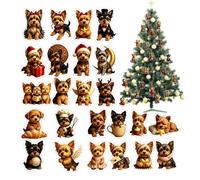 Calendario 'Avvento 2026 dello Yorkshire Terrier - Ornamenti per c | Set per il conto alla rovescia delle vacanze di 24 giorni con ciondoli a forma di cucciolo da collezione per camere familiari