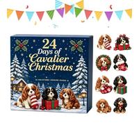 Calendario 'Avvento 2026 per Natale Moo 3D di Cucciolo per le Feste | Mini Statuetta Cane da Collezione per camera da letto ufficio interno esterno casa salotto festivo portico