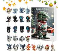 Calendario Avvento 24 Giorni Addobbi Drago | 24 Decorazioni 2D Cuccioli Di Drago In Acrilico Per Avvento - Calendario Countdown 2025 Per Albero Natale Finestra Parete Specchietto Auto