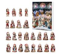 Calendario 'Avvento | 24 Giorni Calendario Con Charm Gesù 2D Avvento 2025,Pendente Decorativo Per Collezionisti Casa Parete Porta Interno