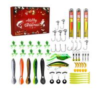 Calendario ' Avvento | 24 Giorni Calendario Di Natale Attrezzatura Da Esche | Kit Esche Stagionali Festive Per Hobby All' Aperto | San Festa Del Papà Natale