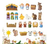 Calendario 'Avvento - 24 Giorni Con Giocattoli Del Presepe - Figure Religiose a Storia a Natività,Per La Casa Decorazioni Natalizie Chiesa Stagione Tradizione e Feste