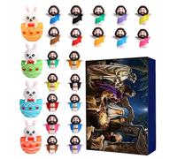 Calendario 'avvento - 24 Giorni Decorazione Natalizia per Conto alla Rovescia,Figurina di Gesù Ornamento da Scrivania per Decorazioni Stagionali Halloween Pasqua San Festività