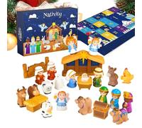 Calendario 'Avvento | 24 Giorni Di Figure a Natività Per L'Avvento - Figure a Natività Per Il Presepe,Per La Casa Decorazioni Natalizie Chiesa Stagione Tradizione e Feste