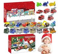 Calendario 'Avvento 24 pezzi con design di auto di ingegneria e camion | Giocattoli educativi, calze, regali di festa, divertimento di Capodanno per ragazzi e ragazze