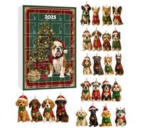Calendario 'Avvento - 2D Decorazione Per L Avvento In Acrilico A Forma Di Cane,24 Giorni Di Addobbi Per L'Albero Di Natale A Tema Cane,Per Casa Albero Scrivania Feste Finestra Porta Festa