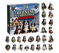 Calendario 'Avvento 2D in acrilico con ciondolo a forma di cane per | Simpatici mini ciondoli da appendere per l'apertura quotidiana come regalo festivo per cani e famiglie