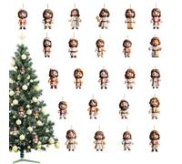 Calendario 'Avvento, 2D, in acrilico, decorazione religiosa, cristiana, 24 porte, decorazione per albero di Natale, conto alla rovescia fino a Natale, per specchietto retrovisore auto, casa e