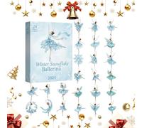 Calendario 'Avvento a forma di ballerina, 24 giorni, in acrilico, 2D, elegante calendario per conto alla rovescia natalizio con ornamenti a ballerina, scatola per conto alla rovescia per ragazze