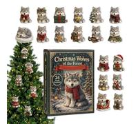 Calendario 'Avvento a forma di , in acrilico, 2D, da | Calendario conto alla rovescia con lupo, per casa, ufficio, centro commerciale, negozio, hotel, chiesa, ghirlanda