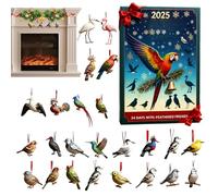 Calendario 'Avvento A Pendente Uccelli | Decorazioni Stagionali In Acrilico - Calendario 24 Giorni Conto Alla Rovescia Natale Decor,Per La Familia Dei Birdwatchers Albero Finestra