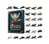 Calendario 'Avvento a tema aereo 24 giorni acrilico 2D | Ciondolo Borsa Forza Aerea 78 Anniversari Organizzatori Feste Decorazione Casa Collezionisti Per Soggiorno Camino