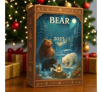 Calendario 'Avvento | Acrilico 2D 24 Giorni Avvento 2025 | Calendario Con Ornamenti Per Albero A Forma Di Orso - Per Bambini E Adulti Per Finestra Porta Camera Festa Ufficio Scuola