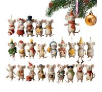 Calendario 'Avvento - Acrilico 2D,24 Giorni Decorazioni A Forma Di Topi - Per Amici Famiglia Stagione Decorazione Casa Feste Su Specchi Pareti Alberi